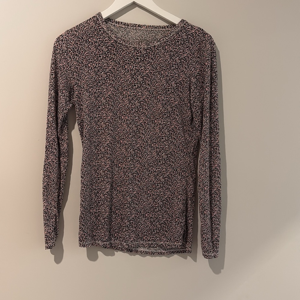 Gray Fitted Long Sleeve Blouse